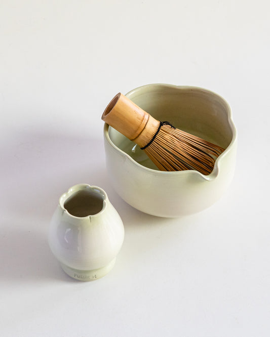 Green Matcha Bowl + Holder Set | Preorder